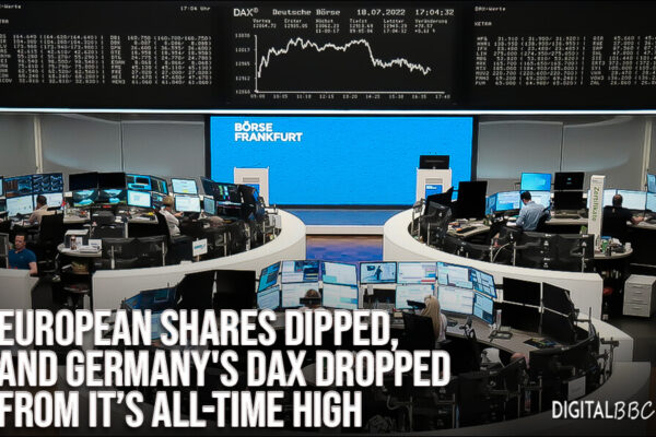 European shares dipped, and Germany's DAX dropped from it’s all-time high