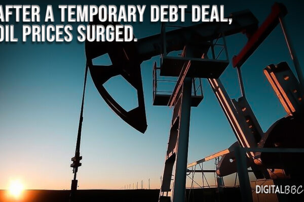 After a temporary debt deal, oil prices surged.