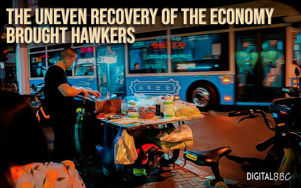 The uneven recovery of the economy brought hawkers