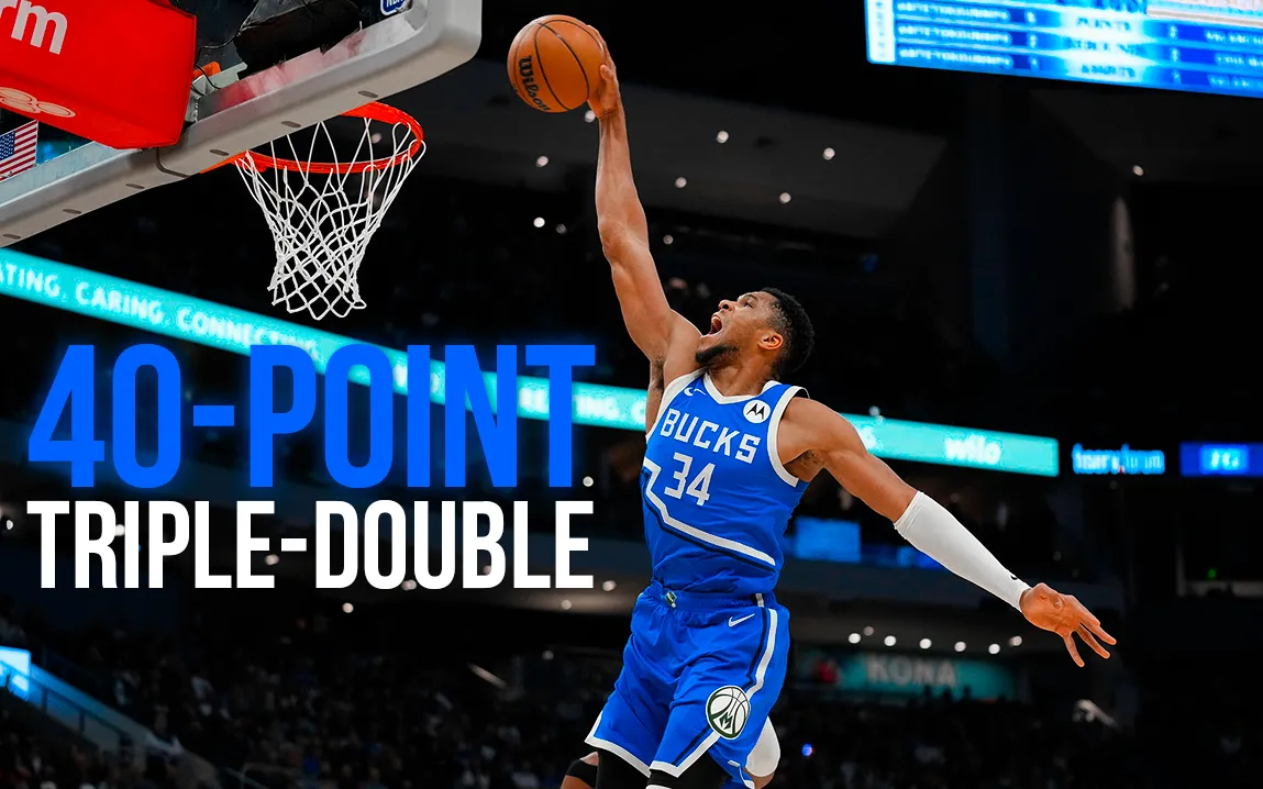 the-bucks-continue-their-winning-streak-as-giannis-antetokounmpo-records-their-first-40-point-triple-double